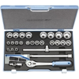 GEDORE Steckschlssel-Satz 19 VMU-10 1/2\&quote;vierkant mit Umschaltknarre 28-teilig