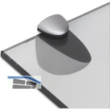 Glastablar-Klemmtrger Oval, Glas 3-15 mm, Zinkdruckguss Edelstahl Effekt