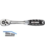 Umschaltknarre 1/4\&quote; vierkant DIN3122D 72 Zhne und 2K-Griff