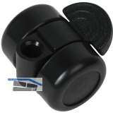 Doppelrolle Mini Laufflche hart/mit Bremse, Kunststoff schwarz