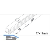 EKU CLIPO 16 H Einfach- Laufschiene mit Drehriegel, Lnge 2500, Aluminium