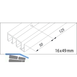 EKU CLIPO 16 H DoppeL - Laufschiene gelocht, Lnge 2500, Aluminium eloxiert