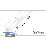 EKU CLIPO 16 H Einfach- Laufschiene gelocht, Lnge 2500, Aluminium