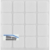 Filzgleiter quadrat, 22x22,Materialstrke 3 mm, selbstklebend, wei, Inhalt 16