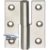 Mbelband gerade - ohne Zwischenring links, 50x40 mm, Messing vern. matt
