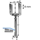 SIMPSON Sttzenfuss PVD 80G-B hhenverstellbar feuerverzinkt mit Zulassung