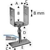 SIMPSON Sttzenfuss PVDB 80G-B hhenverstellbar feuerverzinkt mit Zulassung