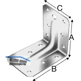 SIMPSON Winkelverbinder ABR 105-B mit Rippe feuerverzinkt mit Zulassung