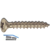 Spanplattenschraube Linsensenkkopf 3.5x 20 Vollgewinde Pozidriv 2 vermessingt