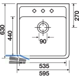 VILLEROY & BOCH Splstein, 595 x 630 x 220 mm, wei-alpin