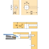 HETTICH RASTEX 15 Exzenter mit Abdeckrand, Bohr 15, Plattenst. 19