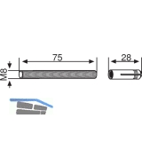 Gewindestift fr PT 30 Mundus, M 8 m. Dbel, Stahl verzinkt (03.134)