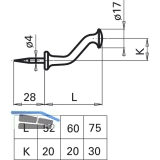 Fensterschutzkopf zum Einschrauben, 52 mm, Aluminium poliert