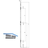 Schlieleiste B298 \Q\ zu AS 2600 Syst. 13mm, links,verzinkt silber