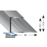 Gleitabschlussprofil U Alu silber eloxiert 15/2700 mm