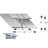 Gleitabschlussprofil H Alu silber eloxiert 15/2700 mm