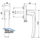 MACO Fenstergriff HARMONY - verdeckt geschr., Nocken 12, VK 7x32, bronze elox.