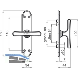 GRUNDMANN Fenstergriff ALT-WIEN 920 - sichtbar geschraubt, ohne, verchromt