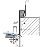 Trband VN 3749/M10 x 1, f. stumpfe Tren, Bandh. 95 mm, Stahl vernickelt matt