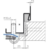 Trband VN 3739/M10 x 1 f. geflzte Tren, Bandhhe 95 mm, Stahl vernickelt matt