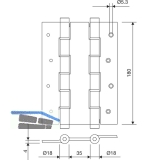 Pendeltrband doppelt wirkend, Rollen  16 mm, Hhe 180 mm, silber eloxiert