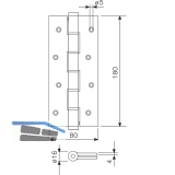 Pendeltrband einseitig wirkend, Rollen  16 mm, Hhe 180 mm, silber eloxiert