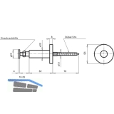 Stiegengriffstütze zum Klemmen, Ros. ø 50 mm, Wandabstand 60 mm, Alu poliert