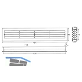 Lftungsgitter fr Zimmertren, 454 x 90 mm, TS 40 mm, Kunststoff cremewei