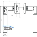 ASSA ABLOY Drckergt. CODE HANDLE \&quote;B\&quote;, TS35 - 80, mattchrom