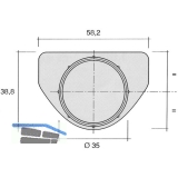 Scharniertopf Abdeckkappe mit Abdeckflche  35 mm, Kunststoff wei