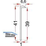 Arbeitplatte-Abschlussprofil zum Anschrauben L 630 mm, Aluminium silber eloxiert