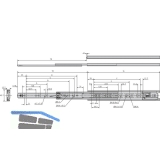 ACCURIDE 3832TR Kugelkfigfhrung - griffloses ffnen, Lnge 500 mm