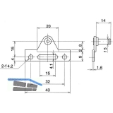 Adapter NSD fr Alurahmenprofil schmal, Stahl vernickelt