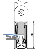 Trdichter Schall-Ex L-15/30 WS, 1022 x 14,8 x 30 mm, einseitig, Aluminium natur