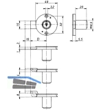 HEKNA 508 Zylinder-Kastenschloss links, Dornma 40 mm, Zamak