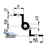 Stil-Mbelband Krpfung D 7,5 mm, links, 50x33 mm, Messing brniert