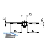 Stil-Mbelband gerade, links, 50x40mm, Messing poliert