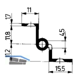 Mbelband Krpfung D, rechts, 50x33 mm, Messing poliert