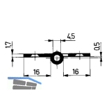 Mbelband gerade - ohne Zwischenring links, 50x40 mm, Messing vern. matt