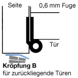Mbelband Krpfung B, links, 50x40 mm, Messing brniert