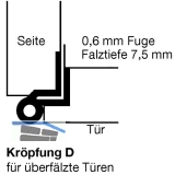 Mbelband Krpfung D, links, 50x33 mm, Messing vern. matt