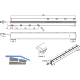 Ausziehtischfhrung ALU 77, Auszugslnge 2530 mm, Platten 3x500, Aluminium