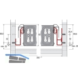 HETTICH SYSTEMA TOP 2000 Kugelauszug KA 270, links, Einbautiefe 530 mm