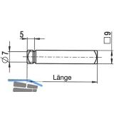 Drckerstift einseitig fr Standflgel 7676, 55 mm, Stahl verzinkt