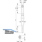 Treibriegelstange BKS 9006, 966 mm, Stange f. Planet Trdichter, unten, verzinkt