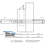 Drckerstift geteilt 78430, LI 40 x LA 65 mm, VK 9 mm, Stahl verzinkt