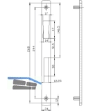 Schlieblech BKS B 9000 1046, 270 x 24 mm, Stulp flach eckig, Edelstahl