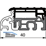 Balkontrschwelle Eifel TB-40, 6000 mm, silber eloxiert/grau