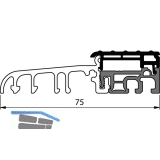 Balkontrschwelle Eifel TB-75, 6000 mm, silber eloxiert/grau