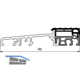 Balkontrschwelle Eifel TB-90, 6000 mm, silber eloxiert/grau